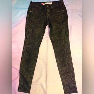 Grane black snake skin skinny jeans